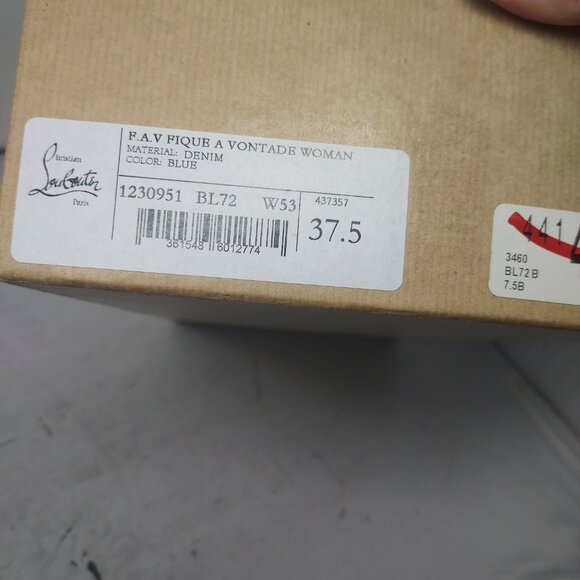 Christian Louboutin WOMENS Fique A Vontade FAV Denim Blue Low Top Sneaker - Picture 10 of 10